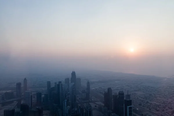Puesta Sol Dubai Emiratos Árabes Unidos — Foto de Stock