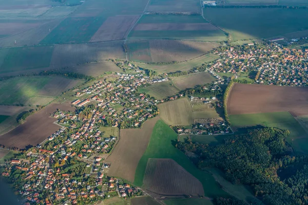 Havadan görünümü köy Ptice ve Uhonice, Çek Cumhuriyeti