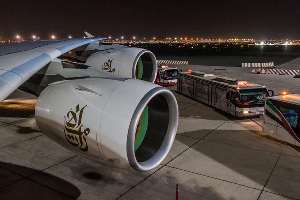 Dubai Förenade Arabemiraten Oktober 2016 Airbus A380 Emirates Dubai Flygplats — Stockfoto