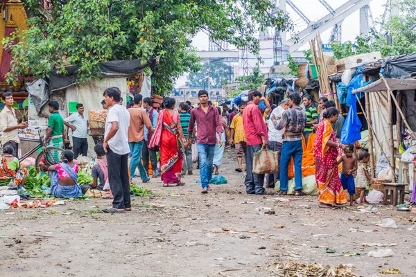 Kolkata India Октября 2016 Вид Цветочный Рынок Mullik Ghat Калькутте — стоковое фото