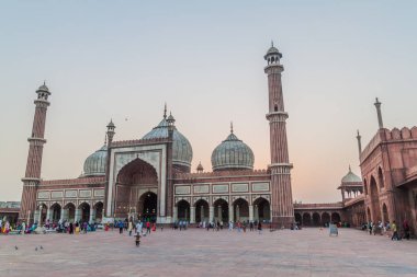 Delhi, Hindistan - 22 Ekim 2016: Jama Mescidi Camii Delhi, Hindistan merkezinde.