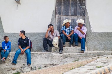 San Manuel De Colohete, Honduras - 15 Nisan 2016: Yerel yerli halkın Street.