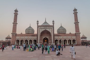 Delhi, Hindistan - 22 Ekim 2016: Jama Mescidi Camii Delhi, Hindistan merkezinde.