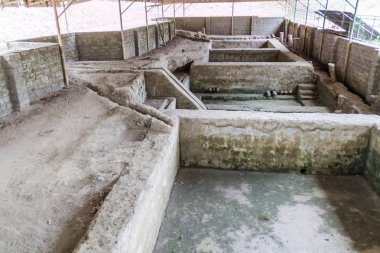 Indigo tesis 1658 yılında volkanik patlama tarafından San Andres sit alanı, El Salvador tahrip kalıntıları.