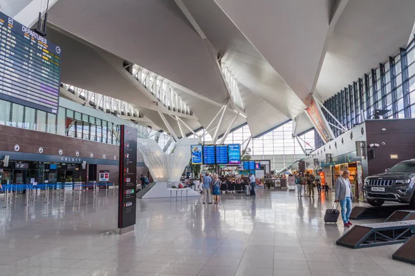 Gdansk Polónia Agosto 2016 Interior Aeroporto Lech Walesa Gdansk Polónia — Fotografia de Stock