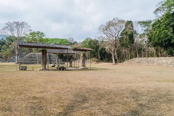 Ruinas Estelas Sitio Arqueológico Copán Honduras — Foto de Stock