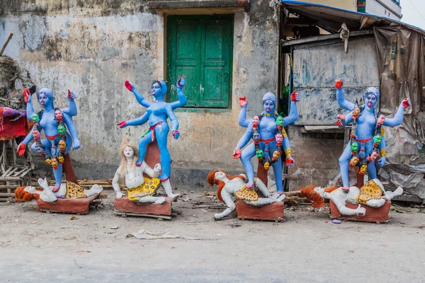Recentemente Fabbricati Idoli Della Dea Kali Calcutta India — Foto Stock