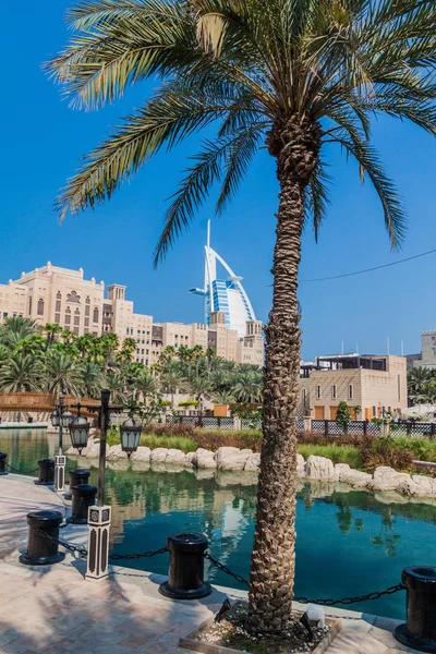 Burj Al Arab (Tower of the Arabs) seen from Madinat Jumeirah in Dubai, United Arab Emirates