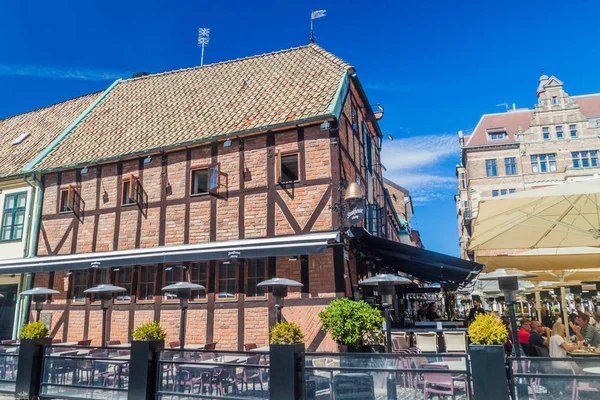 Malmo Suecia Agosto 2016 Casa Medieval Plaza Lilla Torg Malmo —  Fotos de Stock