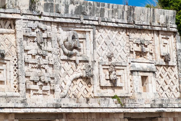 Detailed Carvings Nun Quadrangle Cuadrangulo Las Monjas Building Complex Ruins — Stock Photo, Image