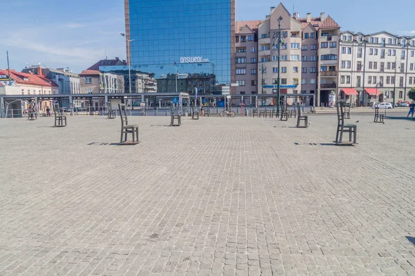 Krakow Poland September 2016 Krakow Ghetto Memorial Plac Bohaterow Getta — Stock Photo, Image