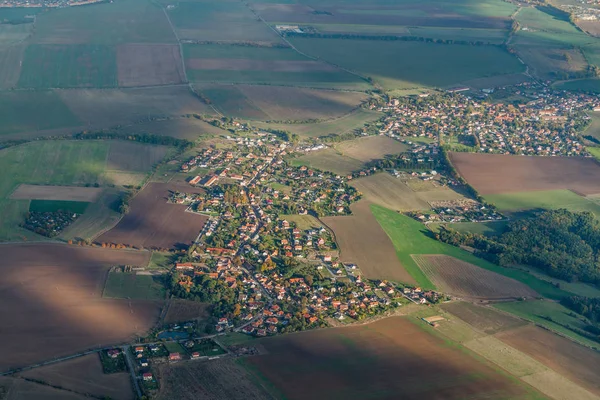 Veduta Aerea Dei Villaggi Ptice Uhonice Repubblica Ceca — Foto Stock