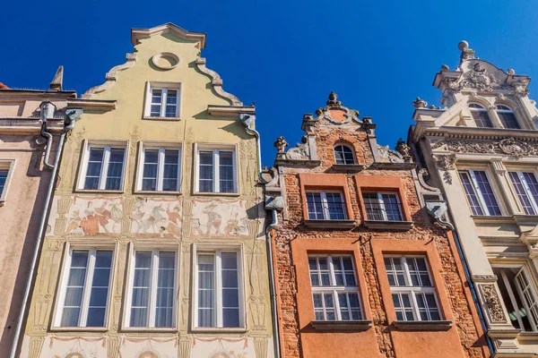 Gdansk Polonya Dlugi Targ Meydanı Eski Evleri — Stok fotoğraf