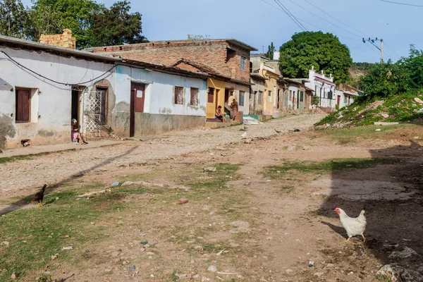 Trinidad Kuba Února 2016 Pohled Dlážděné Ulici Centru Trinidad Kuba — Stock fotografie