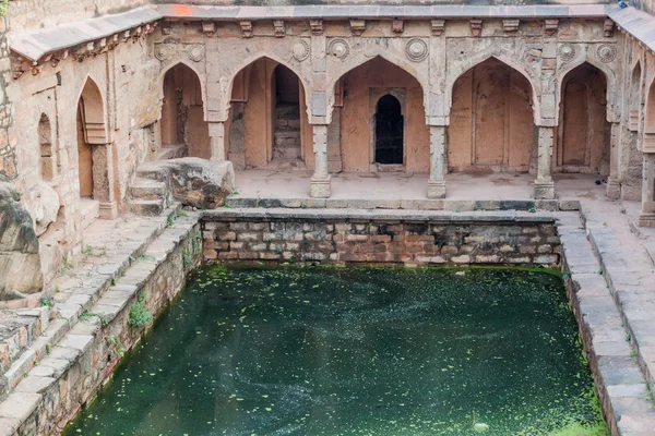 Rajon Ki BAOLI adım de parkta Mehrauli Arkeoloji Delhi, Hindistan