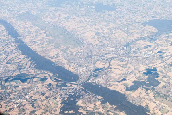 Luftaufnahme Von Porta Westfalica Deutschland Die Weser Fließt Hier Durch — Stockfoto