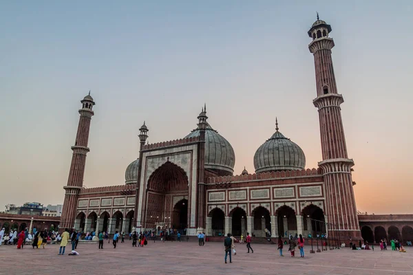 Delhi Inde Octobre 2016 Vue Soir Mosquée Vendredi Saint Jami — Photo