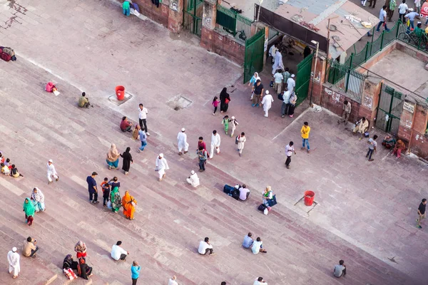 Delhi India October 2016 Aerial View Steps Jama Masjid Mosque — Stock Photo, Image