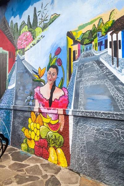 Concepcion Ataco Salvador April 2016 Colorfuly Painted Mural Concepcion Ataco — Zdjęcie stockowe