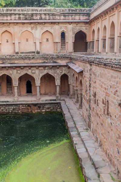 Rajon Ki BAOLI adım de parkta Mehrauli Arkeoloji Delhi, Hindistan