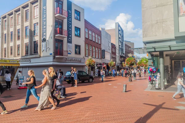 Eindhoven Niederlande August 2016 Menschen Gehen Der Fußgängerzone Zentrum Von — Stockfoto