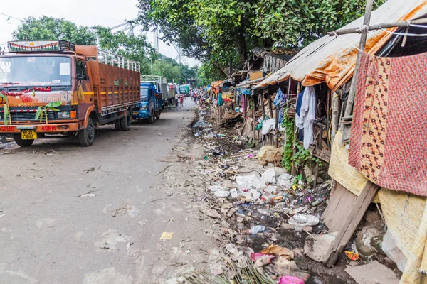 Kolkata Índia Outubro 2016 Pequena Favela Centro Kolkata Índia — Fotografia de Stock