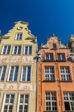 Gdansk, Polonya Dlugi Targ Meydanı eski evleri.