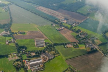Eindhoven, Hollanda yakınındaki kırsal manzara havadan görünümü