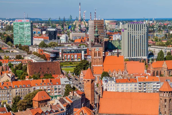 Danzig Polen September 2016 Luftaufnahme Von Danzig Polen Vom Turm — Stockfoto