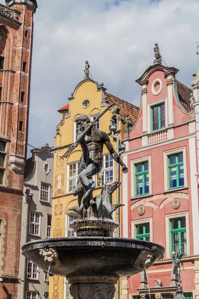 Fuente Neptuno Gdansk Polonia — Foto de Stock