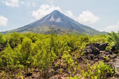Volkan Arenal arkasında bir lav alanı: Milli Parkı Arenal, İspanya