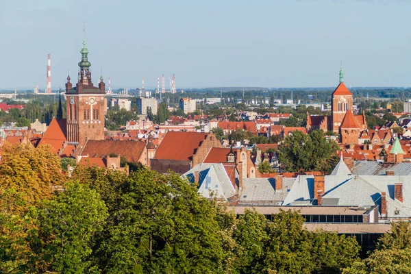 Skyline Gdansk Polônia Segundo Plano — Fotografia de Stock