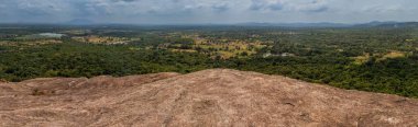 Panorama manzara üzerinden Pidurangala Rock, Sri Lanka çevreleyen