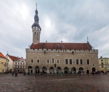 Tallinn, Estonya - 22 Ağustos 2016: Belediye Tallinn, görünüm.