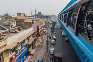 Delhi, Hindistan - 22 Ekim 2016: Ramakrishna Ashram Marg metro istasyonu Merkezi Delhi, Hindistan.