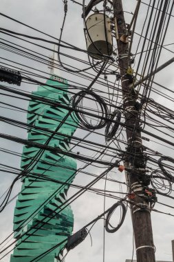 Panama City, Panama - 30 Mayıs 2016: F ve F kule gökdelen Panama City'deki bir kaos teller izlendi