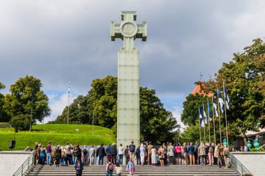 Tallinn, Estonya - 23 Ağustos 2016: Savaş bağımsızlık zafer sütun Tallinn, Estonya