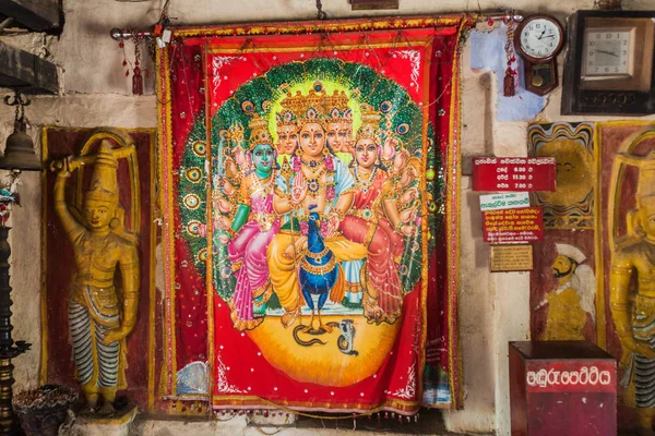 Kandy Sri Lanka Julio 2016 Interior Del Templo Embekka Devalaya — Foto de Stock