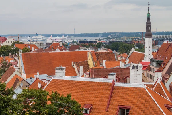 Střechy Starého Města Tallinn Estonsko — Stock fotografie
