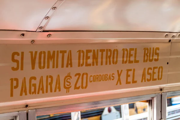 Masaya Nicaragua Abril 2016 Entre Ônibus Local Chamado Ônibus Frango — Fotografia de Stock