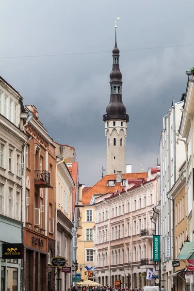 Tallinn Estonsko Srpna 2016 Domy Starého Města Tallinnu Radniční Věž — Stock fotografie