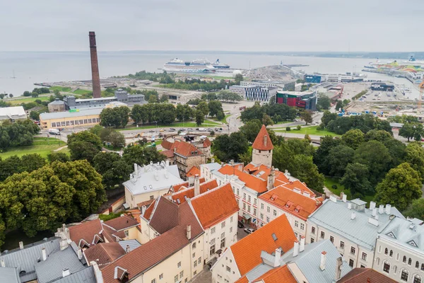 Tallinn Estônia Agosto 2016 Vista Aérea Porto Cidade Velha Tallinn — Fotografia de Stock