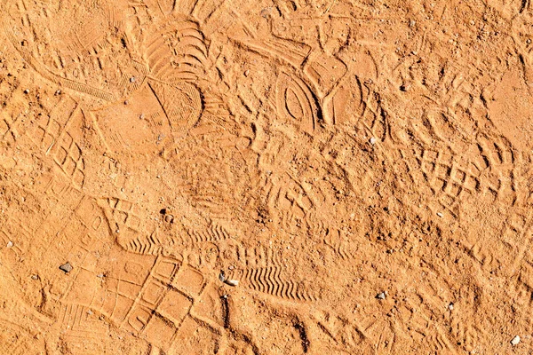 Caminho Empoeirado Com Marcas Sapatos — Fotografia de Stock