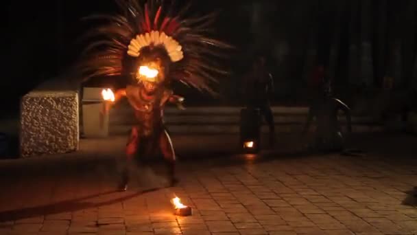 Native mayan dancer performance — Stock Video