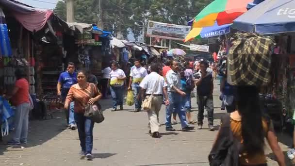 Menschen gehen auf den Markt — Stockvideo