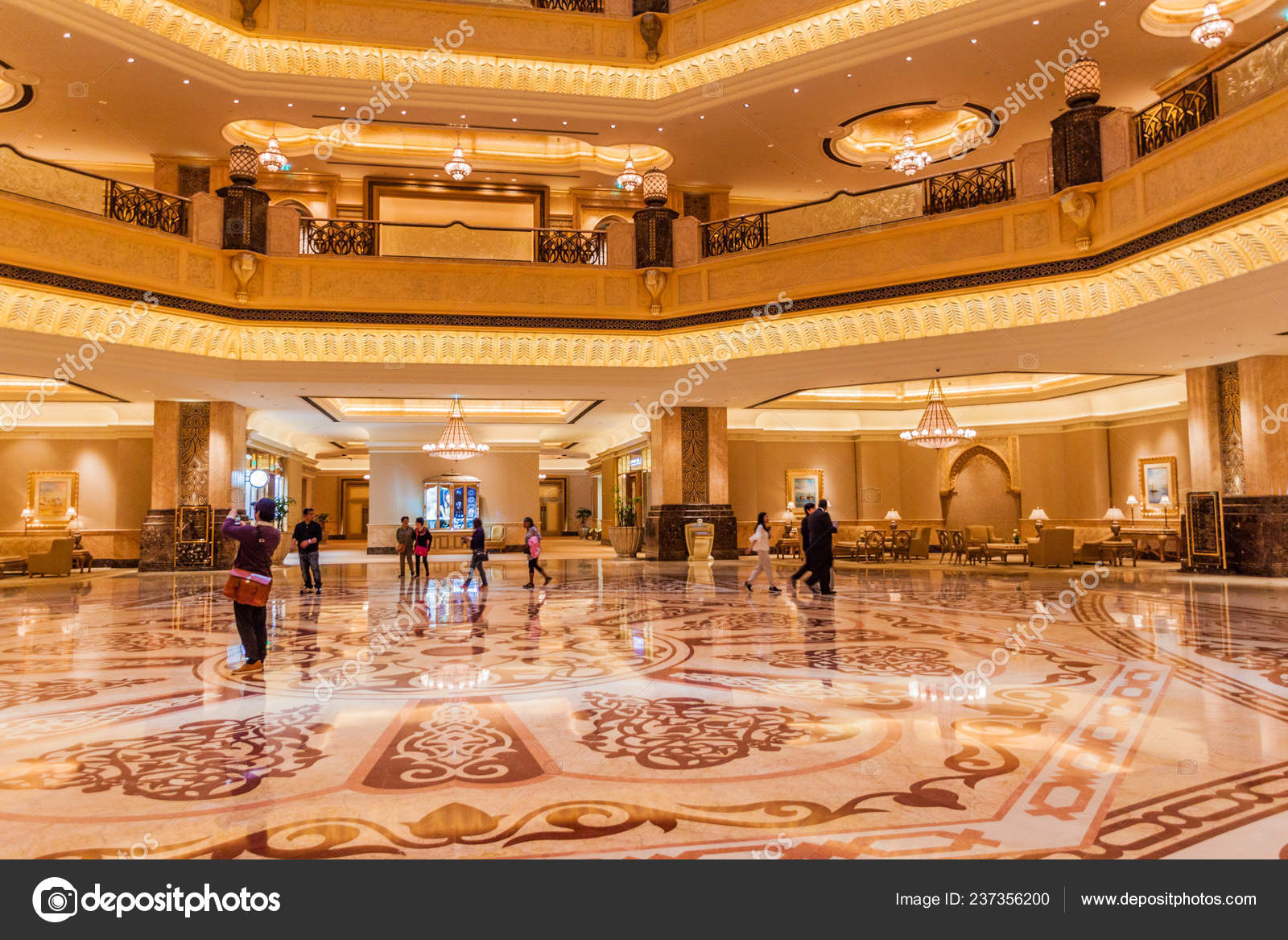 Abu Dhabi Uae March 2017 Interior Emirates Palace Hotel Abu