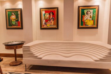 Muharraq, Bahreyn - 14 Şubat 2017: İç Abdullah Al Zayed House basın miras Muharraq, Bahreyn