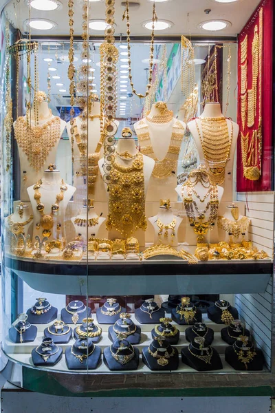 Dubai Emiratos Árabes Unidos Marzo 2017 Tienda Joyas Gold Souq — Foto de Stock