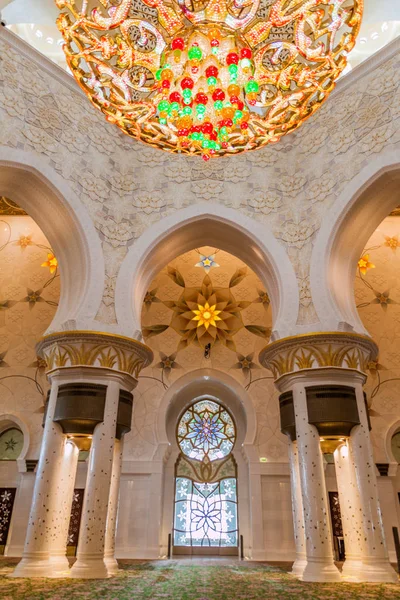 Interior Gran Mezquita Sheikh Zayed Abu Dhabi Capital Los Emiratos — Foto de Stock