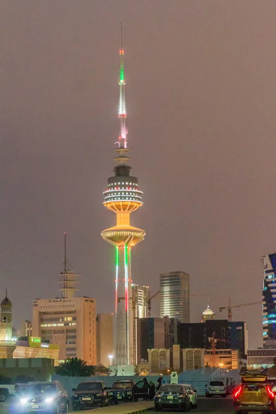 Kuwait City Kuwait Maaliskuu 2017 Yönäkymä Kuwaitin Vapautustorniin — kuvapankkivalokuva